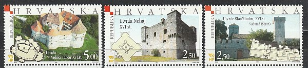 Хорватия 2002, Замки, 3 марки